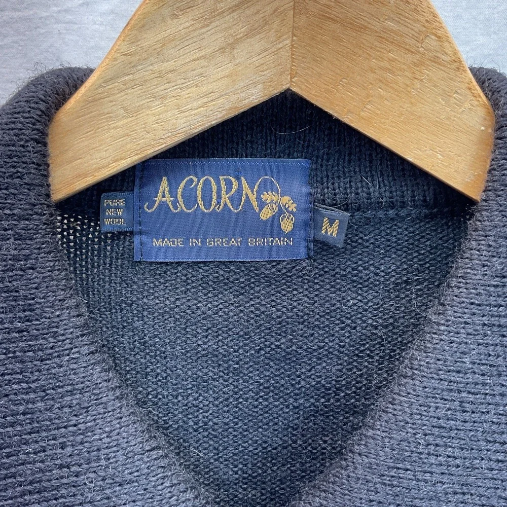 VTG Acorn Scotties Castle Women‎ M 100% Wool Cardigan Button Front Great Britain